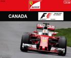 Себастьян Феттель, второй в 2016 году Гран-при Канады с его Ferrari, получение третьего подиум сезона